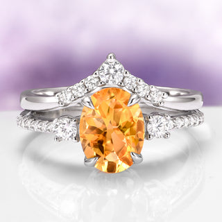 Bella Natural Oval Citrine Ring Set in Sterling Silver