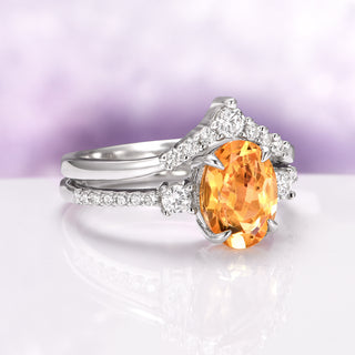 Bella Natural Oval Citrine Ring Set in Sterling Silver