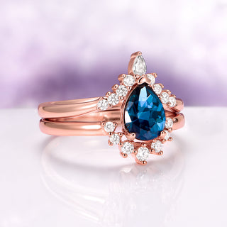 Lunette London Blue Topaz Ring Set in 14K Rose Gold Vermeil