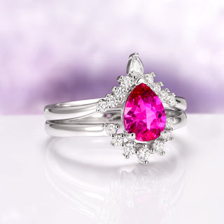 Lunette Pink Sapphire Ring Set in Sterling Silver