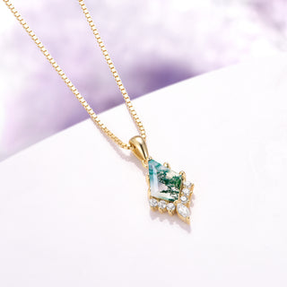 Skye Kite® Green Moss Agate Necklace in 14K Yellow Gold Vermeil