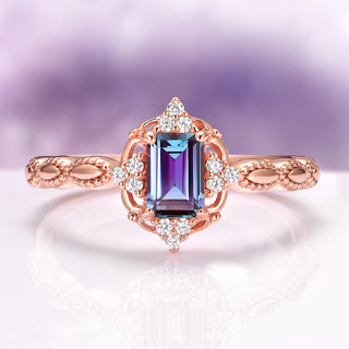 Alexandrite Ring in 14K Rose Gold Vermeil