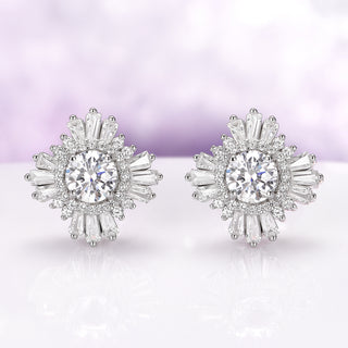 Joelle Simulated Diamond Stud Earrings in Sterling Silver
