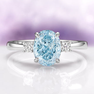 Everly Oval Cut Aquamarine Ring in Sterling Silver