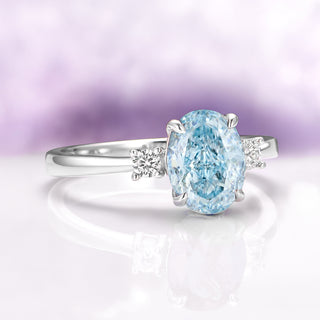Everly Oval Cut Aquamarine Ring in Sterling Silver