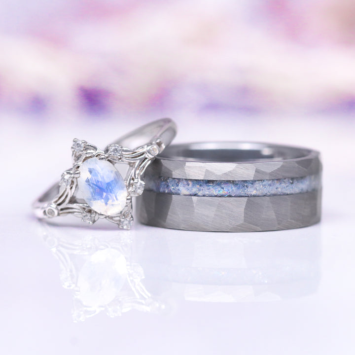 Maeve Vintage Moonstone Ring- 14K White Gold