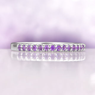 Minimalist Natural Amethyst Band in Sterling Silver (2mm)
