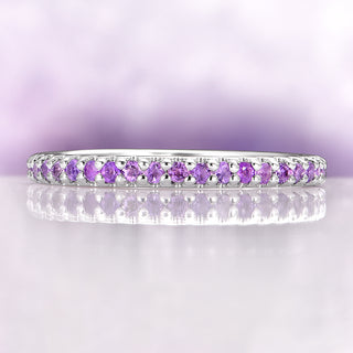 Minimalist Natural Amethyst Band in Sterling Silver (2mm)