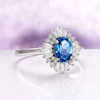 Victoria Natural London Blue Topaz Ring in Sterling Silver