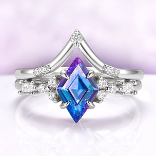 Kite Alexandrite Ring Set- Sterling Silver