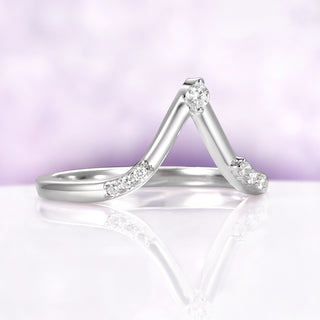 Kite Cut Geometric Tanzanite Ring Set in Sterling Silver by Aquamarise, showcasing a V-shaped sterling silver band with sparkling cubic zirconia accents, part of Sterling Silver Rings and Engagement Rings for Women collections.