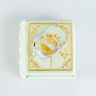 Spring Court Handmade Leather Book Ring Box- Bloomlight Green Edition (Small)