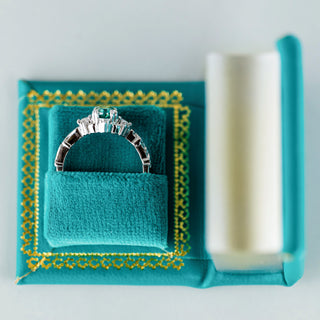 Summer Court Handmade Leather Book Ring Box- Ocean Tide Teal Edition (Small)