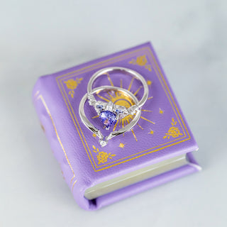 Dawn Court Leather Book Ring Box - Amethyst Light Edition (Small)
