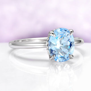 Minimalist Aquamarine Ring in Sterling Silver