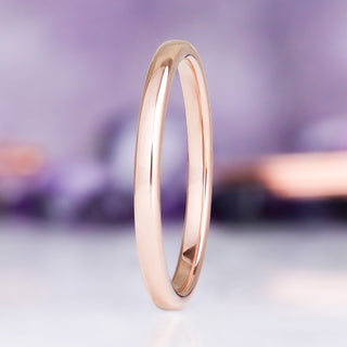 Minimalist Wedding Band in Rose Gold Tungsten (2mm)