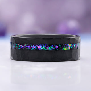 Mystic Topaz & Galaxy Opal Leaf Couples Ring Set