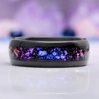 Orion Nebula® Meteorite Men's Wedding Band in Black Tungsten Carbide (8mm)