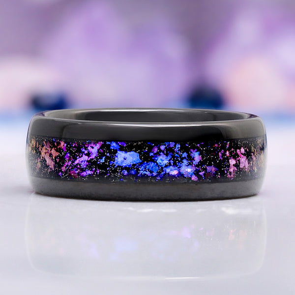 Cornflower Sapphire & Orion Nebula™ Couples Ring Set