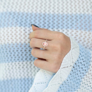 Iris Oval Morganite Ring in 14K Rose Gold Vermeil