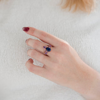 Feyra Starry Night & Amethyst Ring Set in 14K Rose Gold Vermeil