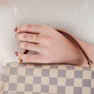 Esme Fireworks Cut Morganite Engagement Ring in 14K Yellow Gold Vermeil