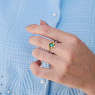 Maeve Vintage Emerald Ring in 14K Yellow Gold Vermeil