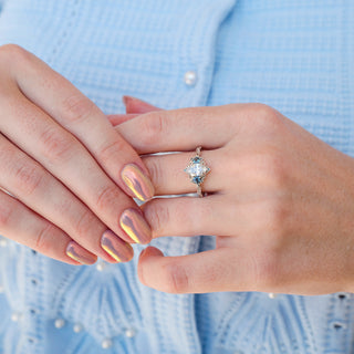 Esme Lab-Grown Diamond & Alexandrite Ring- 14K White Gold (IGI Certified)