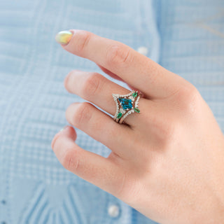 Skye Kite® Natural London Blue Topaz & Emerald Ring Set in Sterling Silver