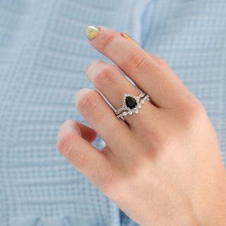 Briar Black Onyx & Pearl Ring Set in Sterling Silver