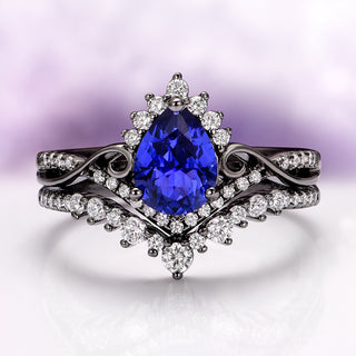 Faye Galaxy Orion Nebula™ & Sapphire Couples Ring Set