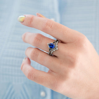 Faye Galaxy Orion Nebula™ & Sapphire Couples Ring Set