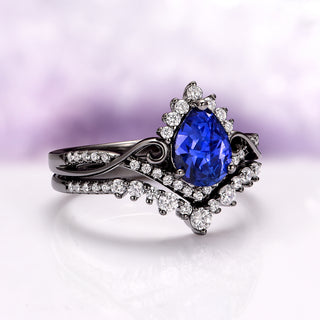 Faye Galaxy Orion Nebula™ & Sapphire Couples Ring Set