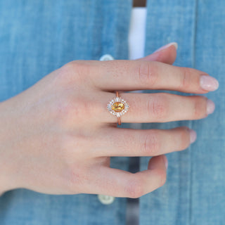 Unique natural citrine engagement ring by Aquamarise