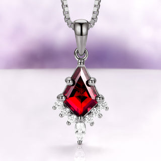 Skye Kite® Natural Red Garnet Necklace in Black Ruthenium