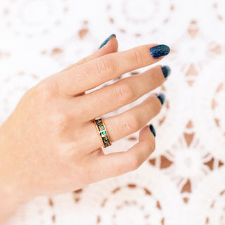 Natural Paula Shell Wedding Band in Yellow Gold Tungsten (6MM)