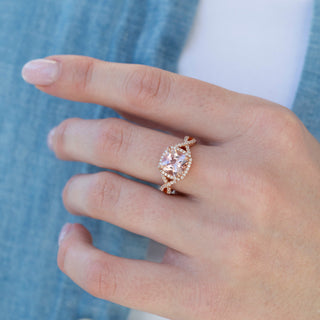 Unique morganite engagement ring by Aquamarise