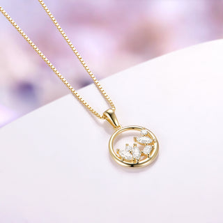 Moissanite Cluster Necklace in 14K Yellow Gold Vermeil