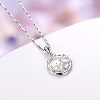 Moissanite Cluster Necklace in Sterling Silver