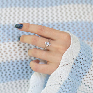 Vintage Aquamarine Engagement Ring in 14K White Gold