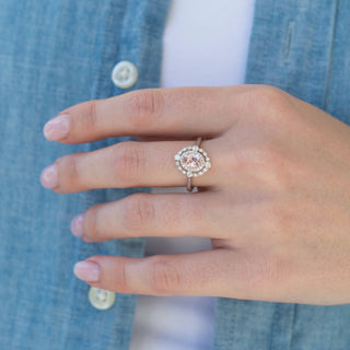 Unique morganite engagement ring by Aquamarise