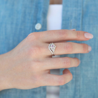 Unique morganite engagement ring set by Aquamarise