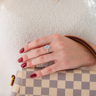 Iris Oval Aquamarine Engagement Ring in 14K White Gold