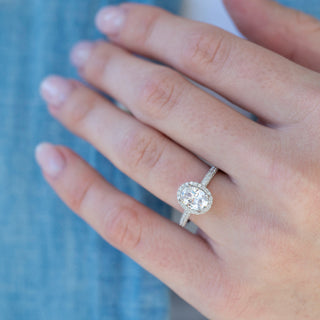 Unique simulated diamond engagement ring by Aquamarise