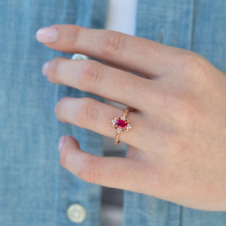 Unique ruby engagement ring by Aquamarise