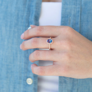 Unique alexandrite engagement ring by Aquamarise