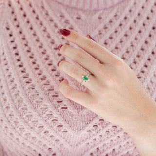 Vintage Emerald Ring in Sterling Silver