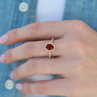 Unique natural garnet engagement ring by Aquamarise