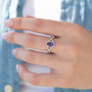 Unique alexandrite engagement ring by Aquamarise