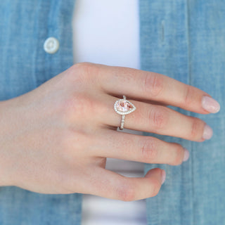 Unique morganite engagement ring by Aquamarise